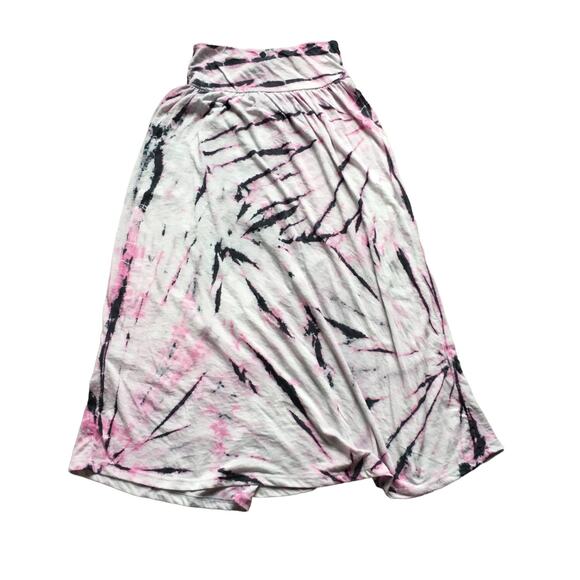 Volcom Women's Black White Tiedoll Wave Tie Dye Midi Skirt - Picture 3 of 4